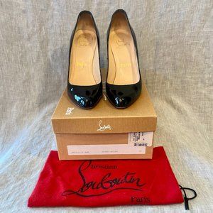 Christian Louboutin Decollete Black Patent Heel Size 37